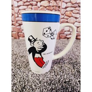 1999 HASBRO MR. MONOPOLY BOARD GAME CERAMIC COFFEE MUG CUP 2 SIDED
